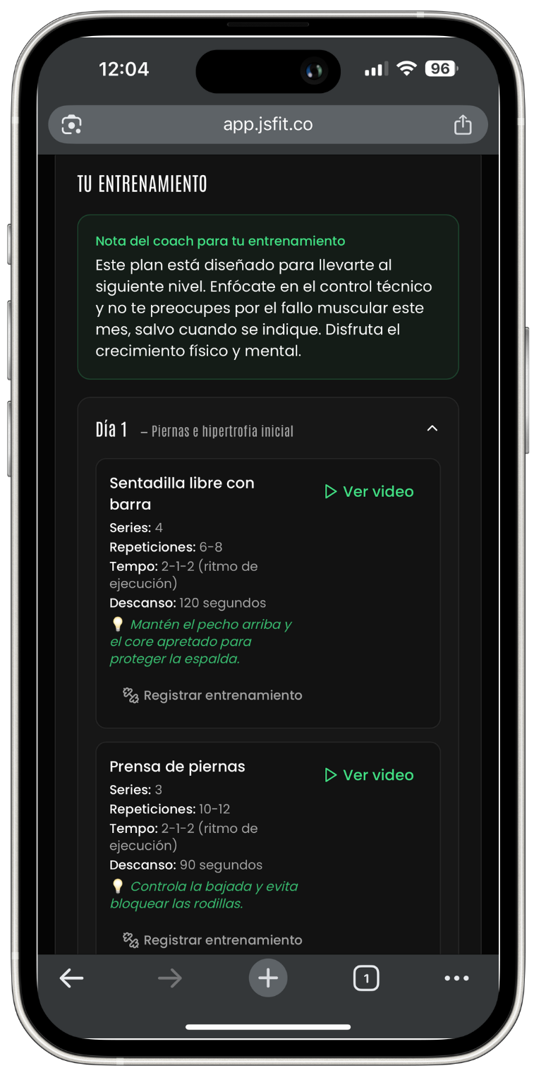 Sabes exactamente qué hacer cada vez que te vas a entrenar.
